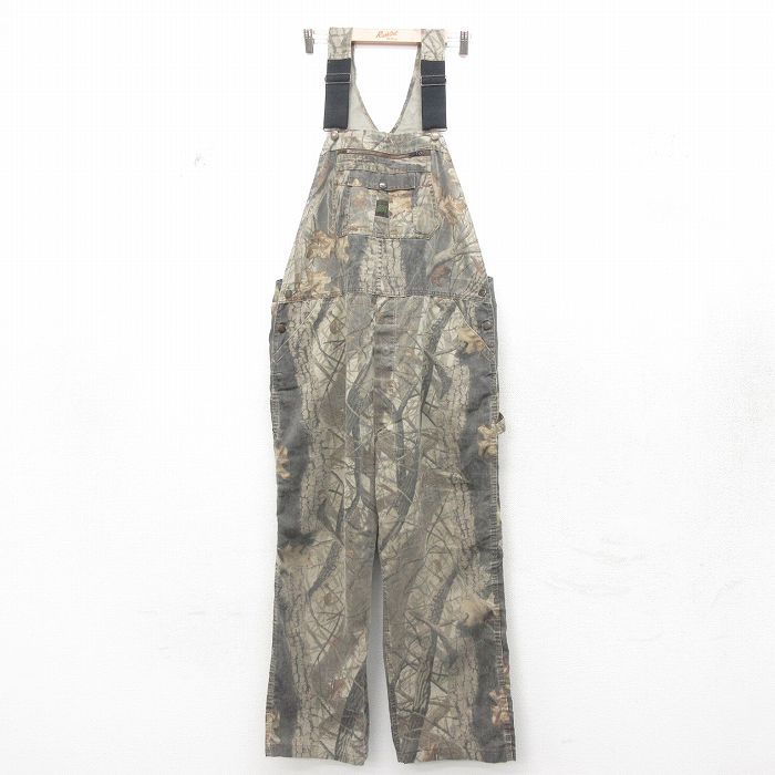 W44★古着 リバティ オーバーオール メンズ 00年代 00s 大きいサイズ ベージュ他 カーキ 迷彩 24nov12 中古 ボトムス