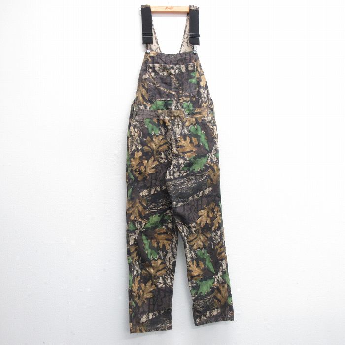 W36★古着 オーバーオール メンズ 90年代 90s TREBARK コットン USA製 茶他 ブラウン 迷彩 25feb19 中古 ボトムス