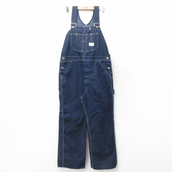W39★古着 シアーズ オーバーオール メンズ 80年代 80s 大きいサイズ USA製 紺 ネイビー デニム 【spe】 25mar05 中古 ボトムス