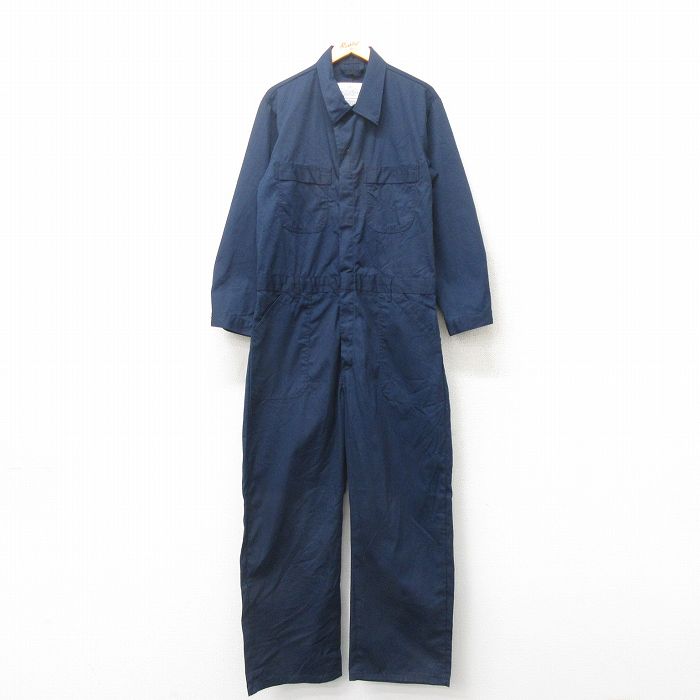 【50%OFF】W39★古着 長袖 ミリタリー ツナギ メンズ 00年代 00s ユーティリティ 大きいサイズ USA製 紺 ネイビー 25mar05 中古 オールインワン ボトムス