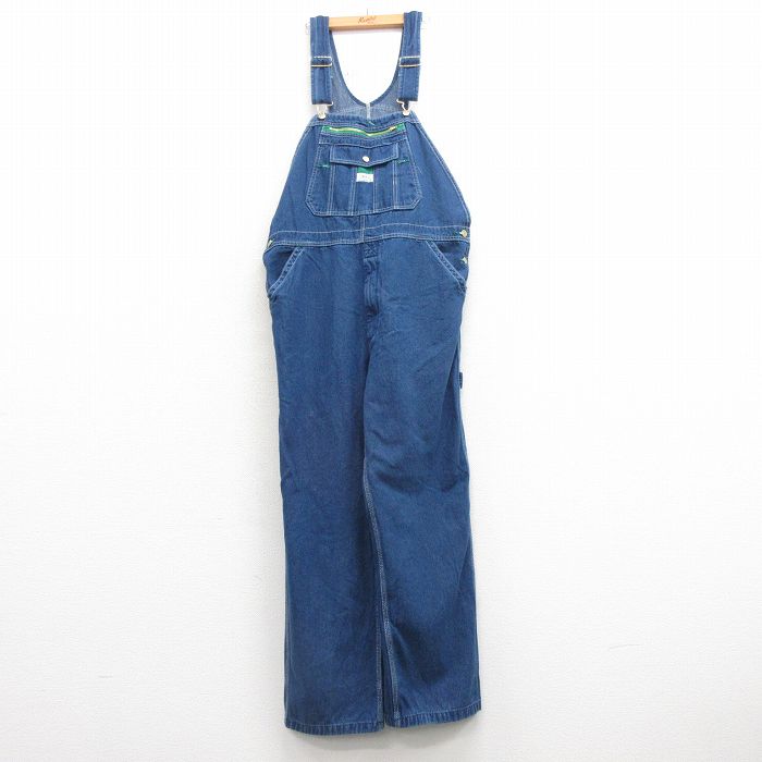 W41★古着 リバティ オーバーオール メンズ 大きいサイズ コットン 紺 ネイビー デニム 25mar21 中古 ボトムス