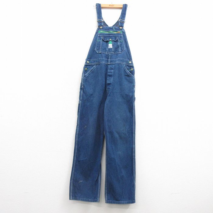 W32★古着 リバティ オーバーオール メンズ 90年代 90s コットン USA製 紺 ネイビー デニム 25mar21 中古 ボトムス