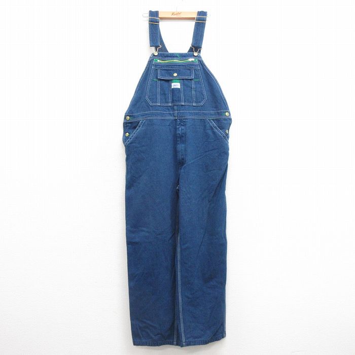 W37★古着 リバティ オーバーオール メンズ コットン 紺 ネイビー デニム 25mar22 中古 ボトムス
