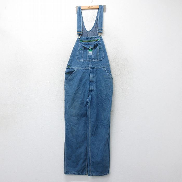 W36★古着 リバティ オーバーオール メンズ コットン 紺 ネイビー デニム 25apr02 中古 ボトムス