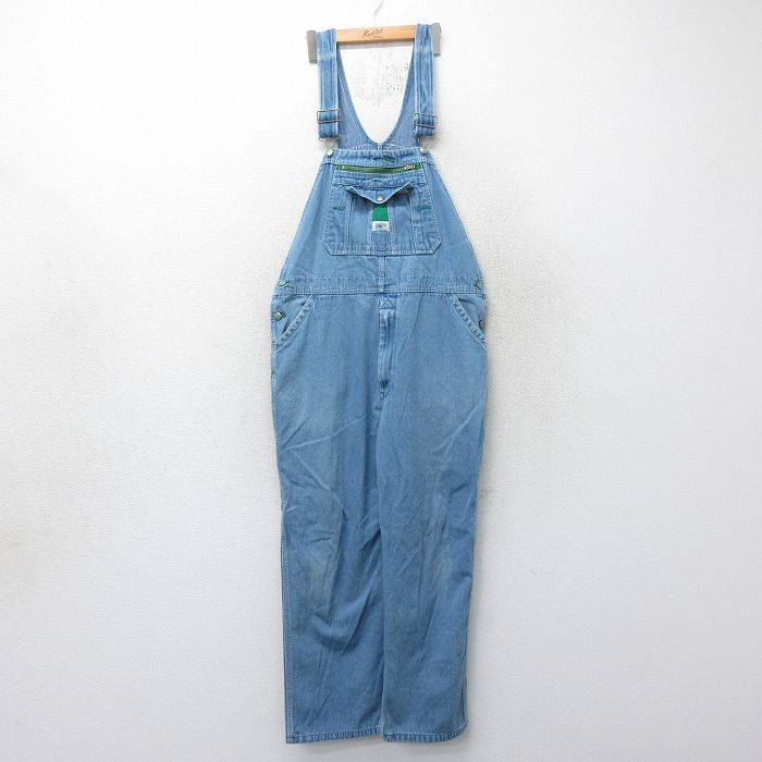 W38★古着 リバティ オーバーオール メンズ コットン 紺 ネイビー デニム 25apr02 中古 ボトムス
