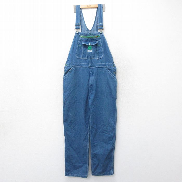 W40★古着 リバティ オーバーオール メンズ 大きいサイズ コットン 紺 ネイビー デニム 25apr02 中古 ボトムス