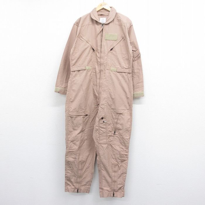 W42★古着 長袖 ミリタリー ツナギ メンズ 00年代 00s CWU-27/P 大きいサイズ USA製 ベージュ カーキ 【spe】 25jul05 中古 オールインワン ボトムス