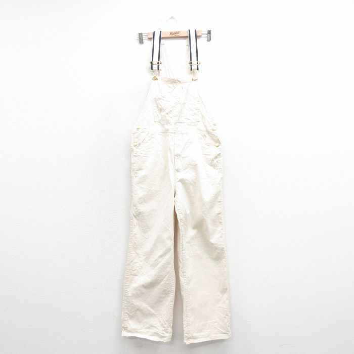 W34★古着 オーバーオール メンズ 80年代 80s コットン USA製 タロン 生成り 25sep20 中古 ボトムス