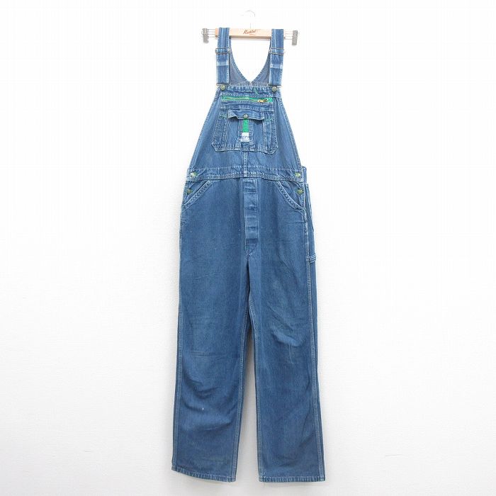 W38★古着 リバティ オーバーオール メンズ 00年代 00s 紺 ネイビー デニム 25oct20 中古 ボトムス