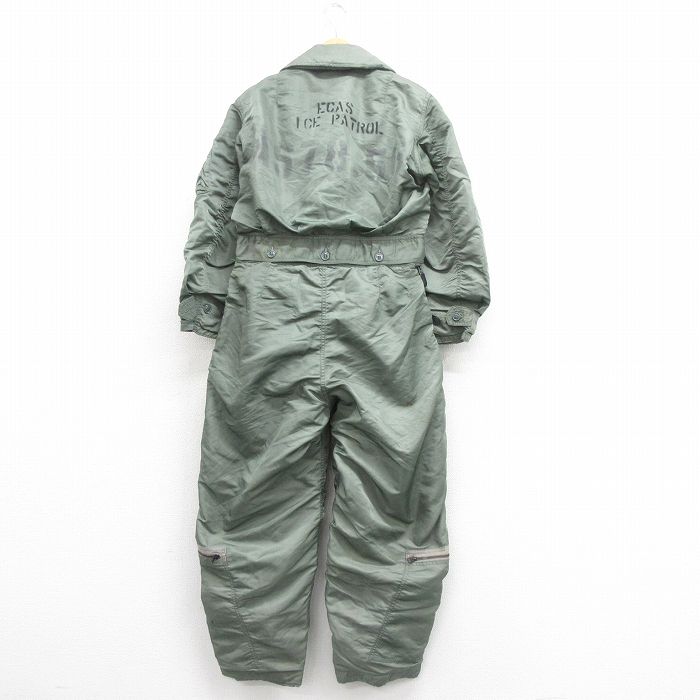 W34★古着 長袖 ビンテージ ミリタリー ツナギ メンズ 50年代 50s USAF ステンシル コの字留め USA製 緑 グリーン 25oct20 中古 オールインワン ボトムス
