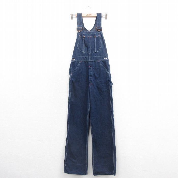 【20%OFF】W28★古着 オーバーオール メンズ 80年代 80s タロン 紺 ネイビー デニム 25nov01 中古 ボトムス