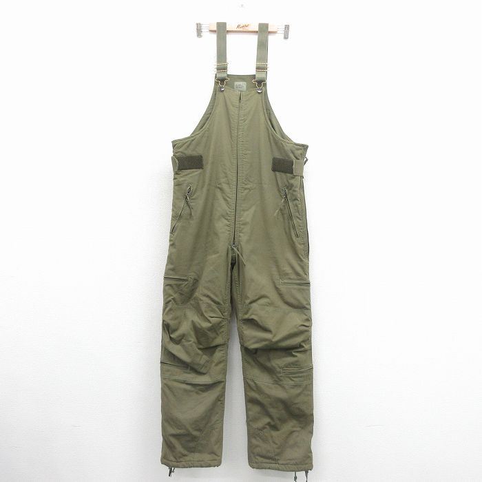 W40★古着 ミリタリー オーバーオール メンズ 90年代 90s 大きいサイズ 緑 25dec11