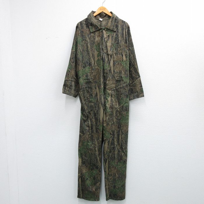 W36★古着 長袖 ハンティング ツナギ メンズ 90年代 90s TREBARK USA製 茶他 迷彩 26feb20