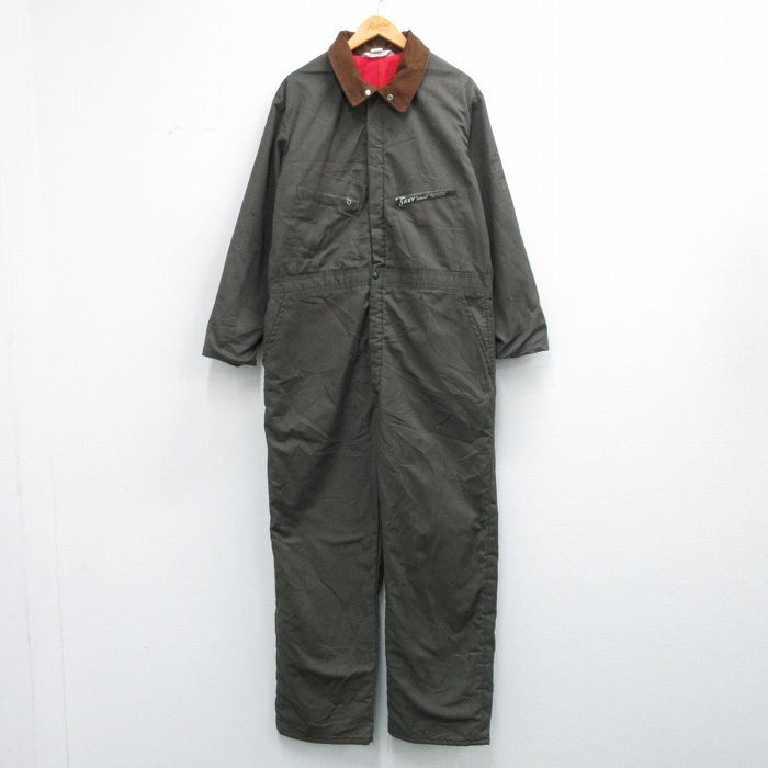 【20%OFF】W43★古着 キー KEY 長袖 ビンテージ ツナギ メンズ 70年代 70s 大きいサイズ タロン 濃緑系他 26feb20