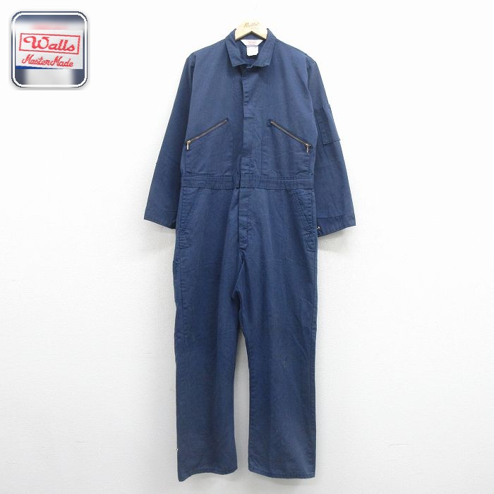 USA製 walls つなぎ　中綿　80's90's 中綿　ナイロン 古着通販 W38☆古着 ウォールズ Walls 長袖 ワーク ツナギ メンズ 80