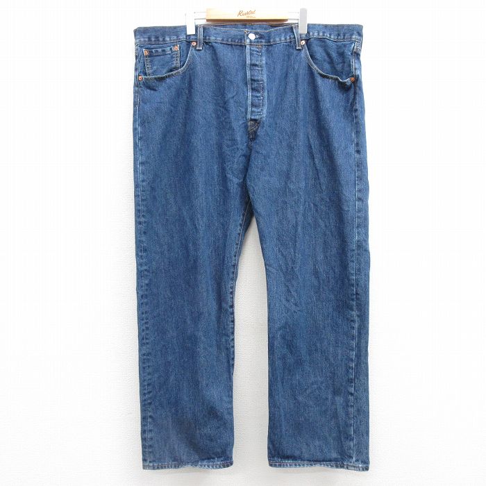 W41★古着 ジーンズ Levis リーバイス 501 メンズ 大きいサイズ コットン 紺 ネイビー デニム 25feb05 中古 ボトムス ジーパン Gパン ロング パンツ