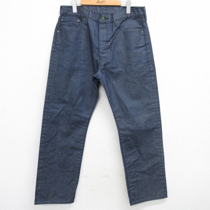 W34★古着 ジーンズ Levis リーバイス 501 メンズ コットン 紺 ネイビー デニム 25mar08 中古 ボトムス ジーパン Gパン ロング パンツ