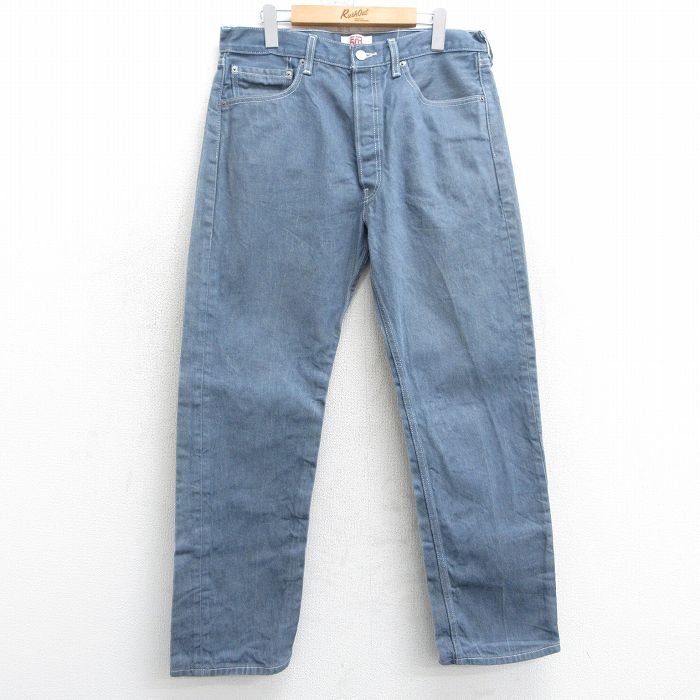 W35★古着 ジーンズ Levis リーバイス 501 メンズ コットン 紺 ネイビー デニム 25mar24 中古 ボトムス ジーパン Gパン ロング パンツ