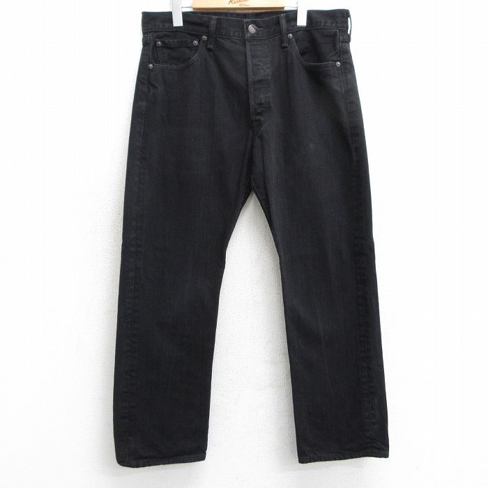 W36★古着 ジーンズ Levis リーバイス 501 メンズ コットン 黒 ブラック デニム 25mar24 中古 ボトムス ジーパン Gパン ロング パンツ