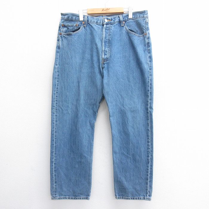 W39★古着 ジーンズ Levis リーバイス 501 メンズ 大きいサイズ コットン 紺 ネイビー デニム 25jun17 中古 ボトムス ジーパン Gパン ロング パンツ