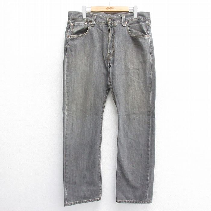 W34★古着 ジーンズ Levis リーバイス 501 メンズ コットン 黒 ブラック デニム 25jun17 中古 ボトムス ジーパン Gパン ロング パンツ