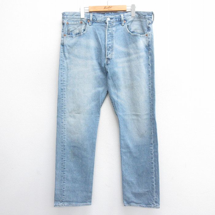 W39★古着 ジーンズ Levis リーバイス 501 メンズ ヒゲ 紺 ネイビー デニム 25jun17 中古 ボトムス ジーパン Gパン ロング パンツ
