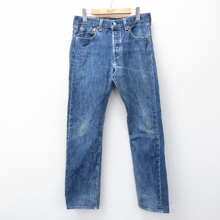 W30★古着 ジーンズ Levis リーバイス 501 メンズ コットン 紺 デニム 26jan15