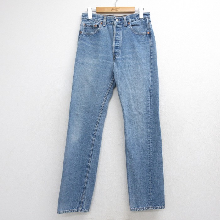 リーバイス501 90s ジーンズ ヒゲ ネイビー 実寸W30 | 古着