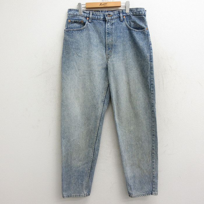 W37★古着 ジーンズ Levis リーバイス 505 メンズ 90年代 90s コットン USA製 紺 ネイビー デニム 24oct05 中古 ボトムス ジーパン Gパン ロング パンツ