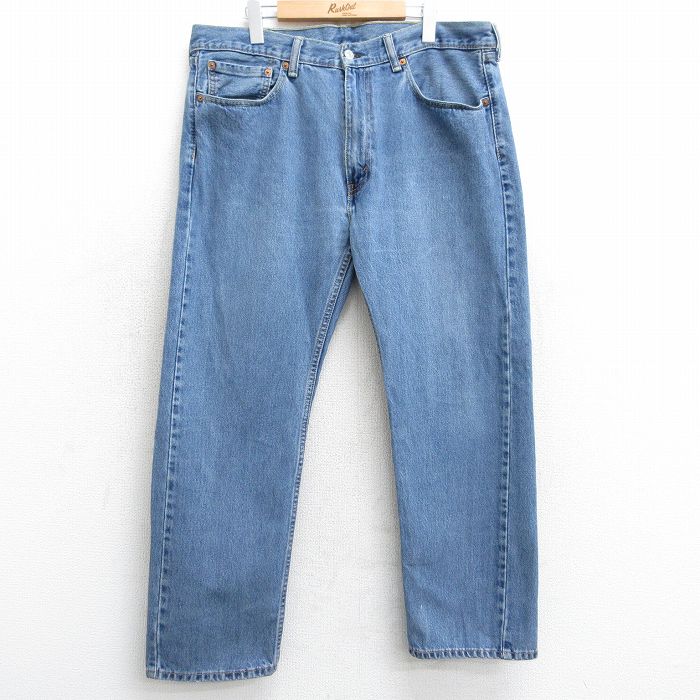 W38★古着 ジーンズ Levis リーバイス 505 メンズ コットン 紺 ネイビー デニム 25feb01 中古 ボトムス ジーパン Gパン ロング パンツ