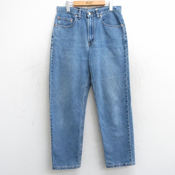 W32★古着 ジーンズ Levis リーバイス 550 メンズ 00年代 00s ヒゲ コットン カナダ製 紺 ネイビー デニム 【spe】 25feb01 中古 ボトムス ジーパン Gパン ロング パンツ