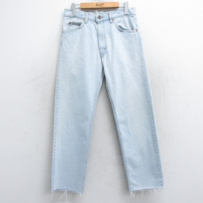 W29★古着 ジーンズ Levis リーバイス 505 メンズ 90年代 90s USA製 薄紺 ネイビー デニム 25feb21 中古 ボトムス ジーパン Gパン ロング パンツ