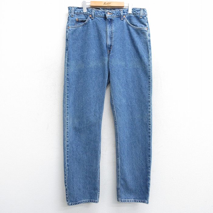 W37★古着 ジーンズ Levis リーバイス 505 メンズ 00年代 00s コットン 紺 ネイビー デニム 25feb21 中古 ボトムス ジーパン Gパン ロング パンツ