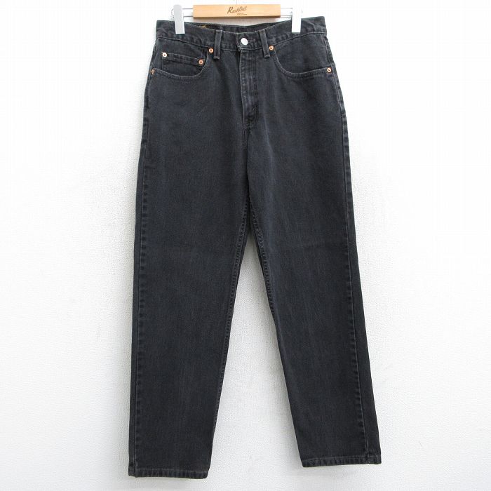 W30★古着 ジーンズ Levis リーバイス 550 メンズ 90年代 90s コットン USA製 黒 ブラック デニム 【spe】 25feb21 中古 ボトムス ジーパン Gパン ロング パンツ