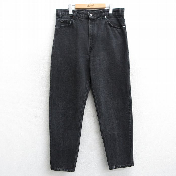 W36★古着 ジーンズ Levis リーバイス 550 メンズ 00年代 00s テーパード コットン 黒 ブラック デニム 25feb21 中古 ボトムス ジーパン Gパン ロング パンツ