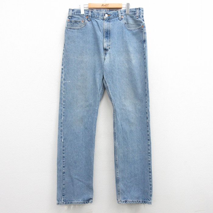 【50%OFF】W36★古着 ジーンズ Levis リーバイス 505 メンズ 00年代 00s コットン 紺 ネイビー デニム 25feb26 中古 ボトムス ジーパン Gパン ロング パンツ