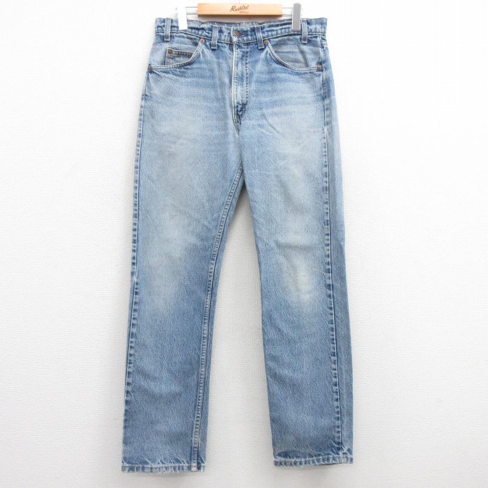 【20%OFF】W32★古着 ジーンズ Levis リーバイス 550 メンズ 90年代 90s ヒゲ コットン USA製 紺 ネイビー デニム 25feb26 中古 ボトムス ジーパン Gパン ロング パンツ