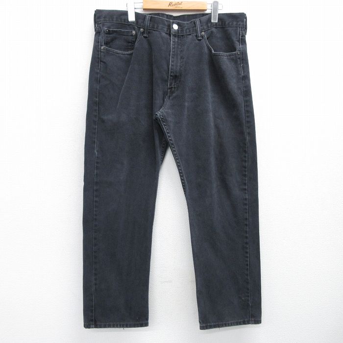 W38★古着 ジーンズ Levis リーバイス 505 メンズ コットン 黒 ブラック デニム 25feb28 中古 ボトムス ジーパン Gパン ロング パンツ