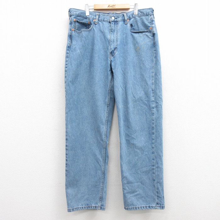 W38★古着 ジーンズ Levis リーバイス 550 メンズ コットン 紺 ネイビー デニム 25mar01 中古 ボトムス ジーパン Gパン ロング パンツ