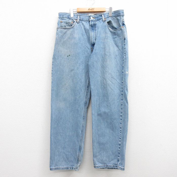 W37★古着 ジーンズ Levis リーバイス 550 メンズ コットン 紺 ネイビー デニム 25mar01 中古 ボトムス ジーパン Gパン ロング パンツ