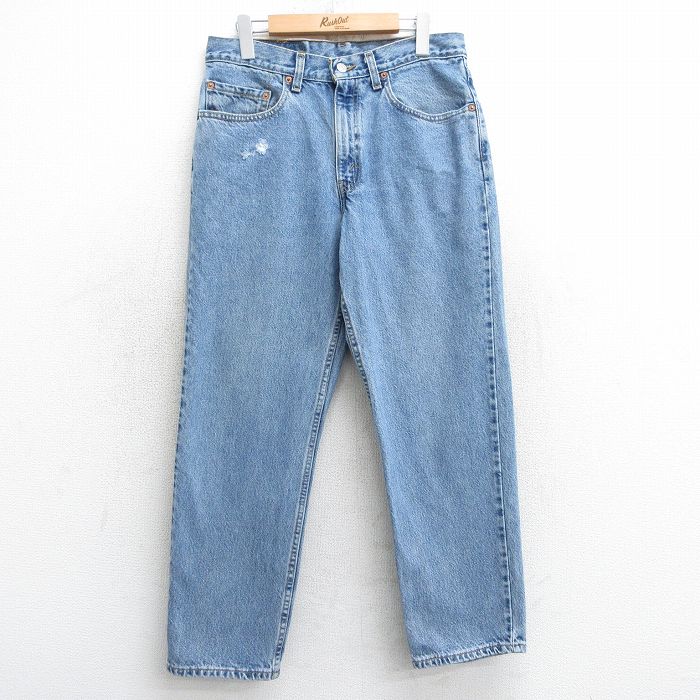 W34★古着 ジーンズ Levis リーバイス 550 メンズ 00年代 00s コットン 薄紺 ネイビー デニム 25mar05 中古 ボトムス ジーパン Gパン ロング パンツ