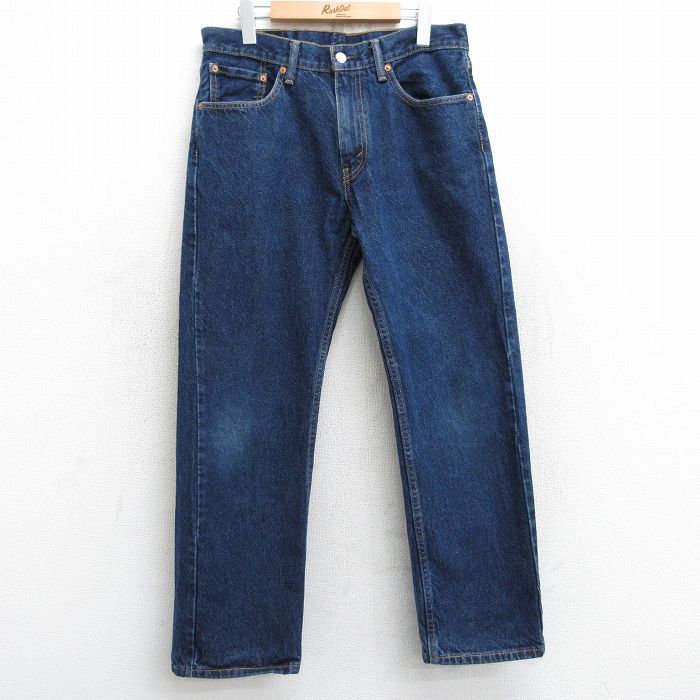 W31★古着 ジーンズ Levis リーバイス 505 メンズ コットン 濃紺 ネイビー デニム 25mar05 中古 ボトムス ジーパン Gパン ロング パンツ
