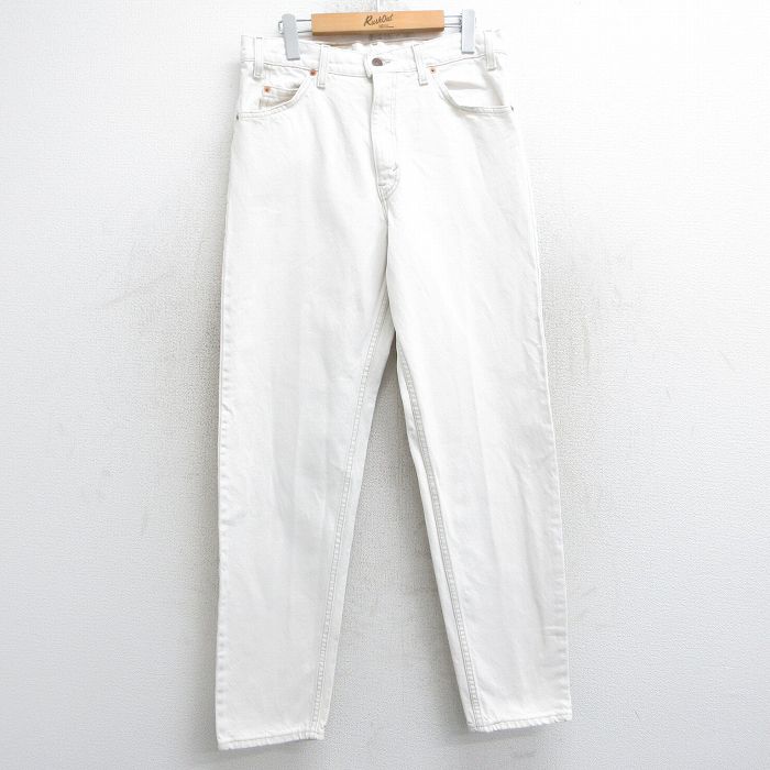 W31★古着 ジーンズ Levis リーバイス 550 メンズ 90年代 90s コットン USA製 白 ホワイト デニム 25mar05 中古 ボトムス ジーパン Gパン ロング パンツ