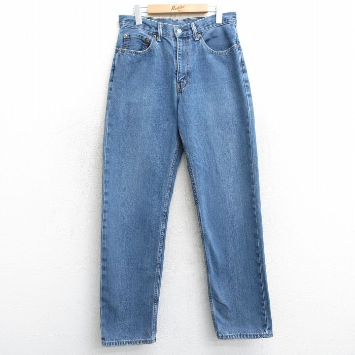 W32★古着 ジーンズ Levis リーバイス 550 メンズ コットン 紺 ネイビー デニム 25mar15 中古 ボトムス ジーパン Gパン ロング パンツ