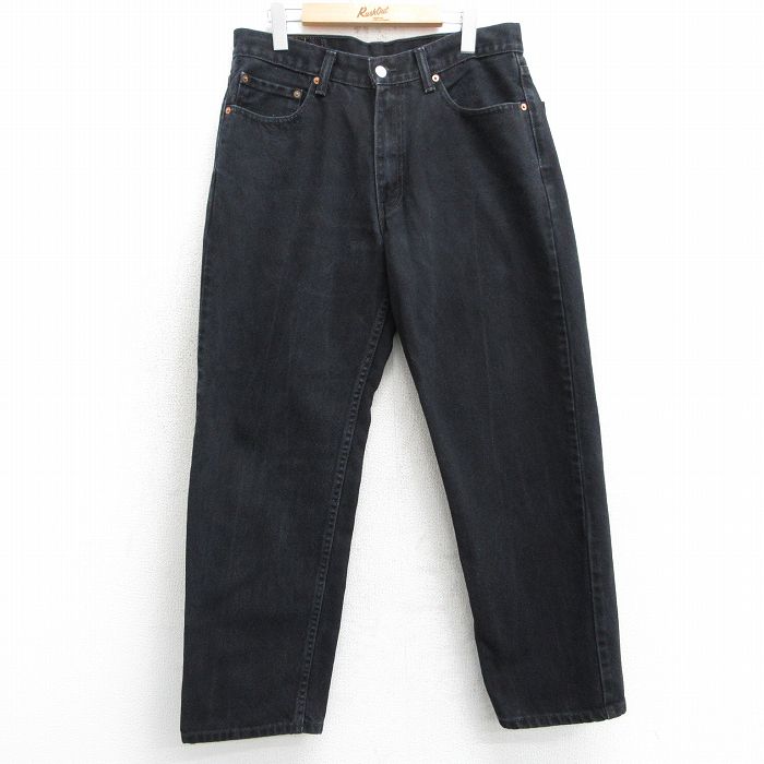 W32★古着 ジーンズ Levis リーバイス 550 メンズ コットン 黒 ブラック デニム 【spe】 25mar15 中古 ボトムス ジーパン Gパン ロング パンツ