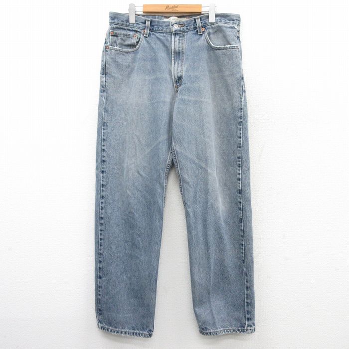 W39★古着 ジーンズ Levis リーバイス 550 メンズ 薄紺 ネイビー デニム 25mar17 中古 ボトムス ジーパン Gパン ロング パンツ