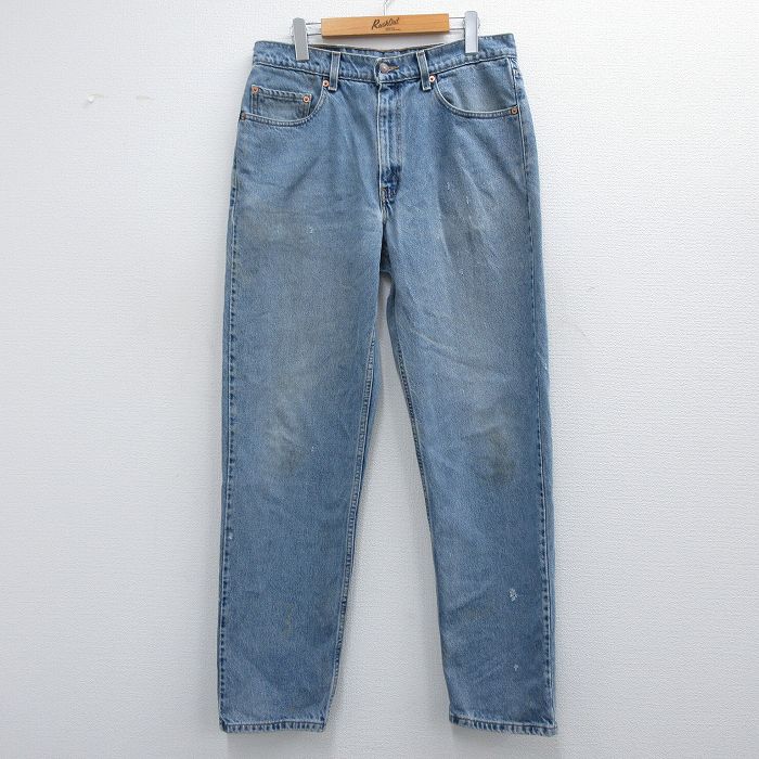 【50%OFF】W33★古着 ジーンズ Levis リーバイス 550 メンズ 00年代 00s コットン 薄紺 ネイビー デニム 【spe】 25mar17 中古 ボトムス ジーパン Gパン ロング パンツ