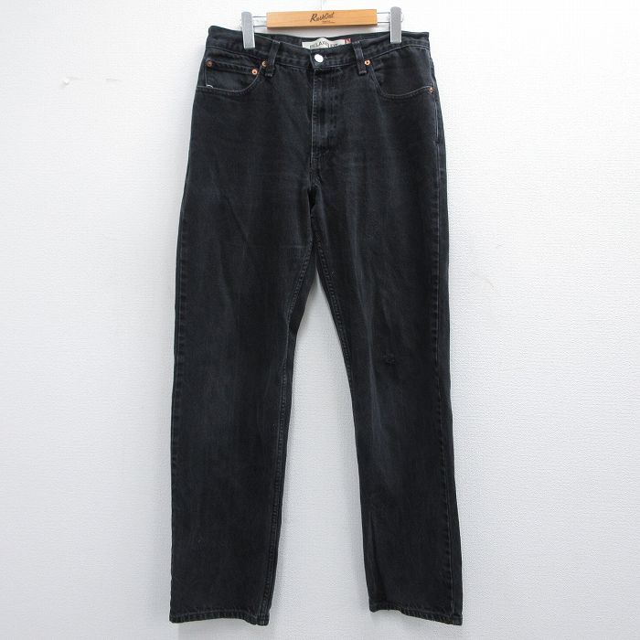 W33★古着 ジーンズ Levis リーバイス 550 メンズ コットン 黒 ブラック デニム 【spe】 25mar17 中古 ボトムス ジーパン Gパン ロング パンツ