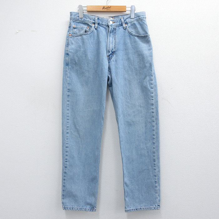 W31★古着 ジーンズ Levis リーバイス 550 メンズ コットン 薄紺 ネイビー デニム 25mar17 中古 ボトムス ジーパン Gパン ロング パンツ