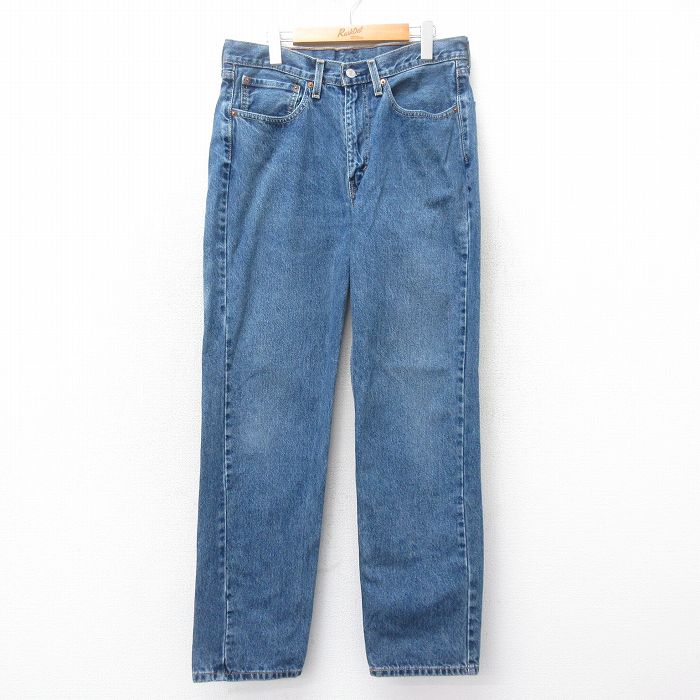 W34★古着 ジーンズ Levis リーバイス 550 メンズ コットン 紺 ネイビー デニム 25mar18 中古 ボトムス ジーパン Gパン ロング パンツ